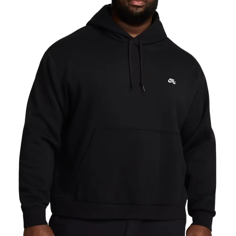 Nike SB Fleece Pullover Skate Black White Hoodie [Size: M]