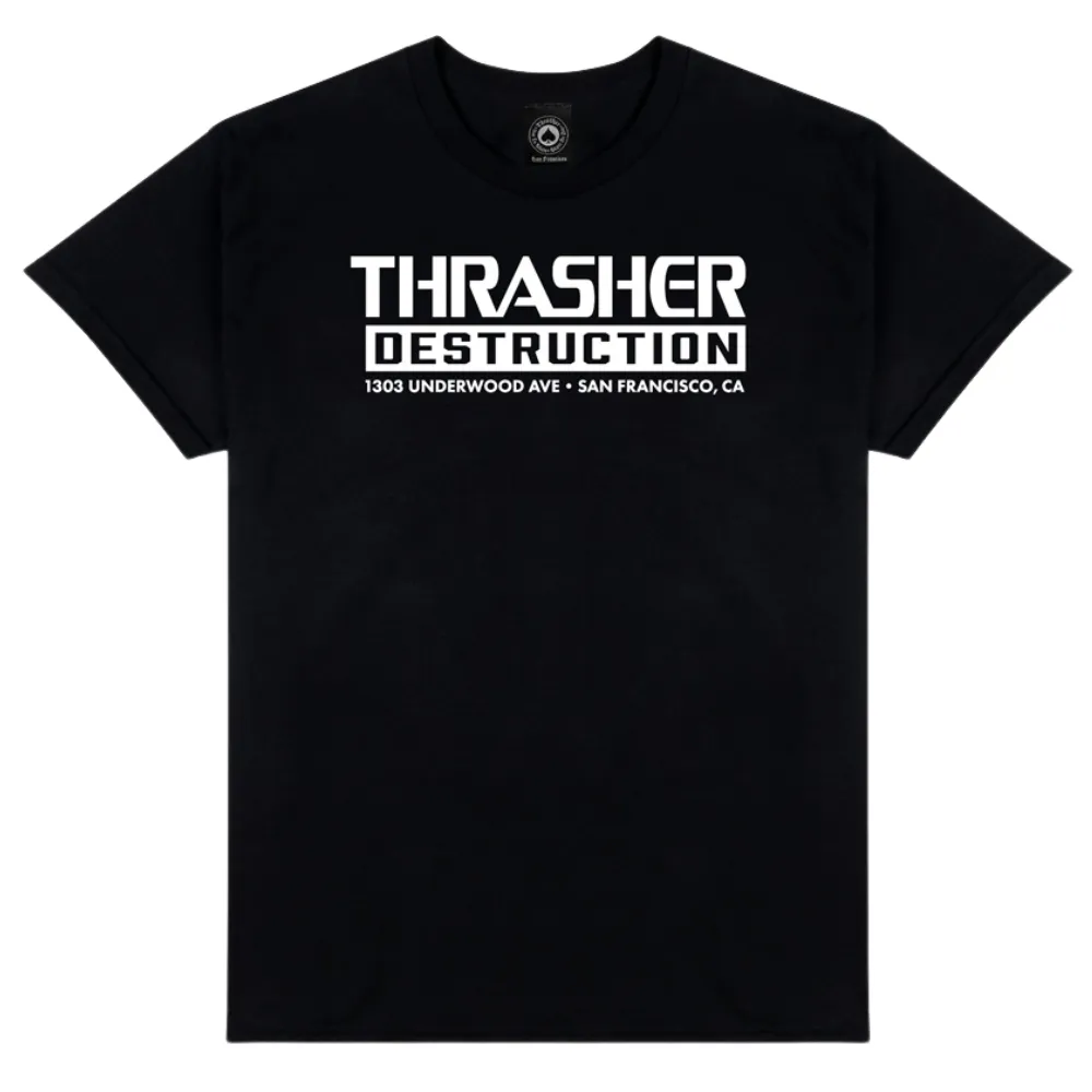 Thrasher Destruction Black T-Shirt [Size: M]