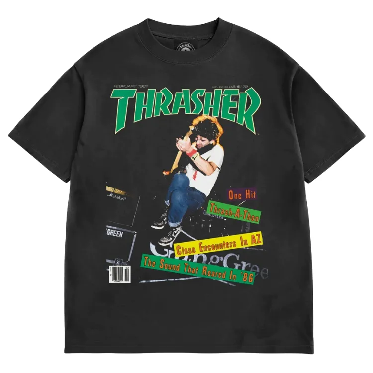 Thrasher Feb 1987 Vintage Black T-Shirt [Size: L]