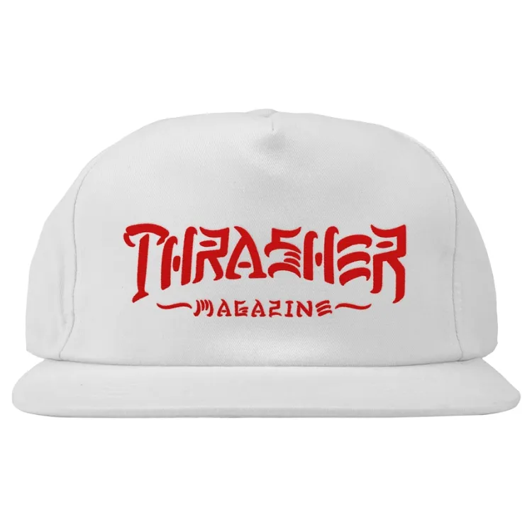 Thrasher Thrash & Destroy White Snapback Hat
