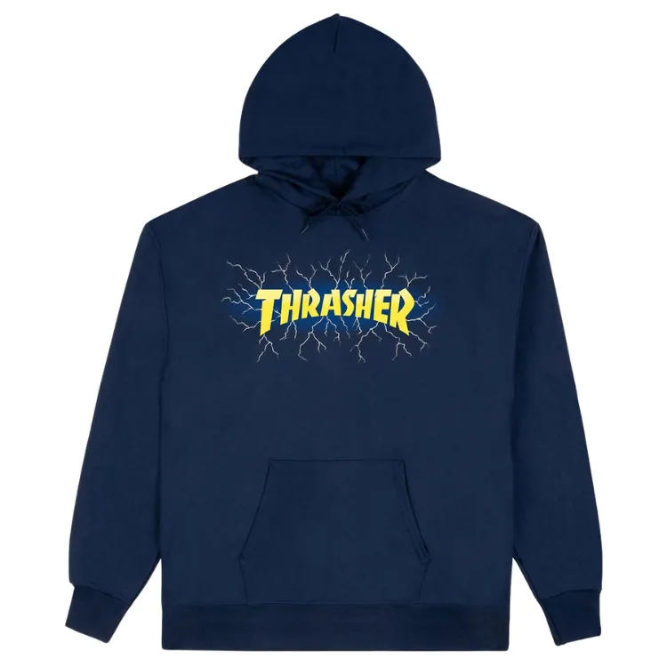 Thrasher Lightning Navy Hoodie [Size: L]