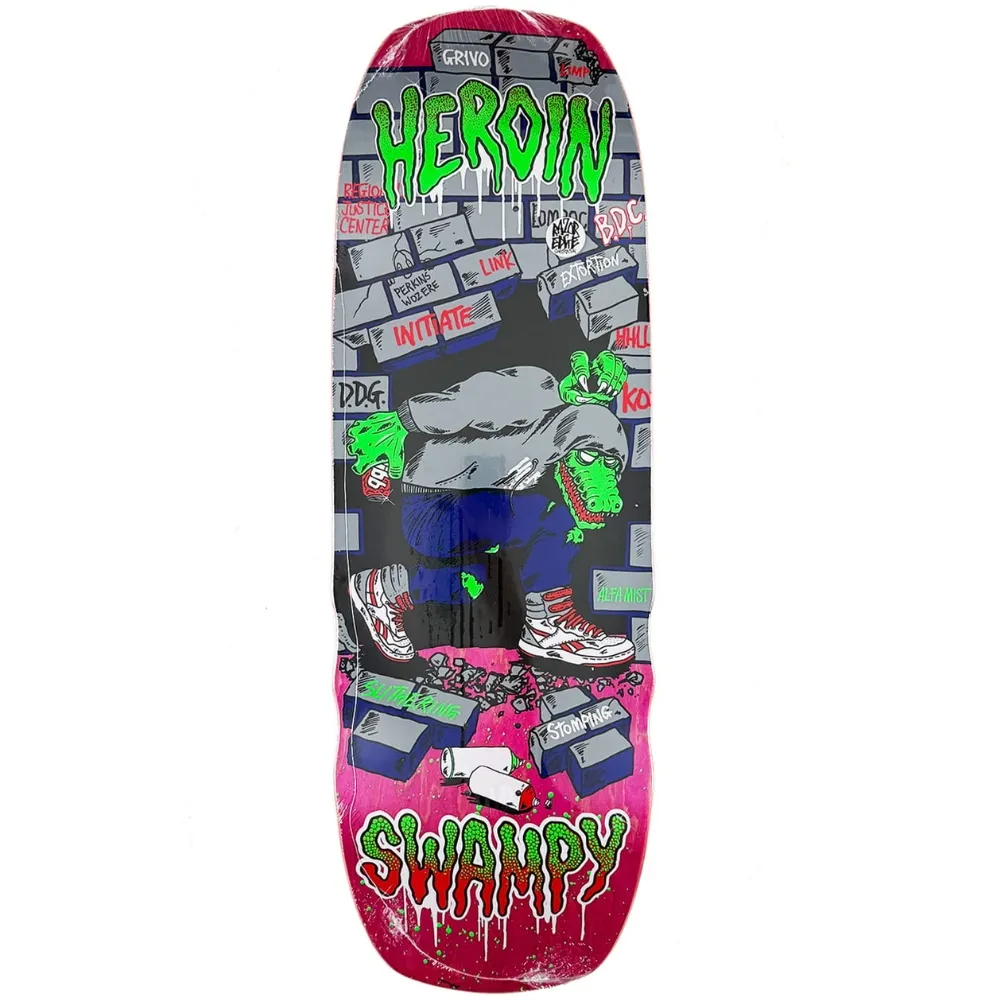 Heroin Swampy Stomp Pink 10.5 Skateboard Deck