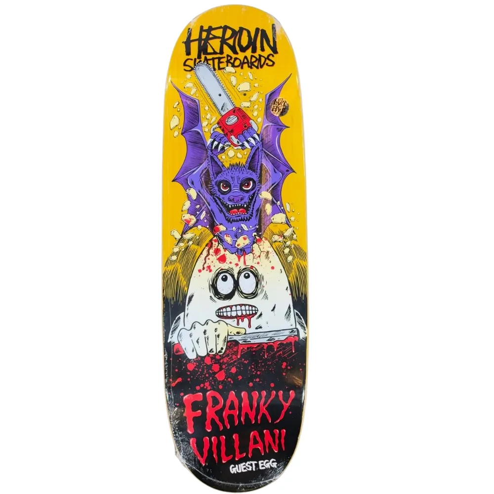 Heroin Franky Villani Guest Egg Yellow 9.5 Skateboard Deck