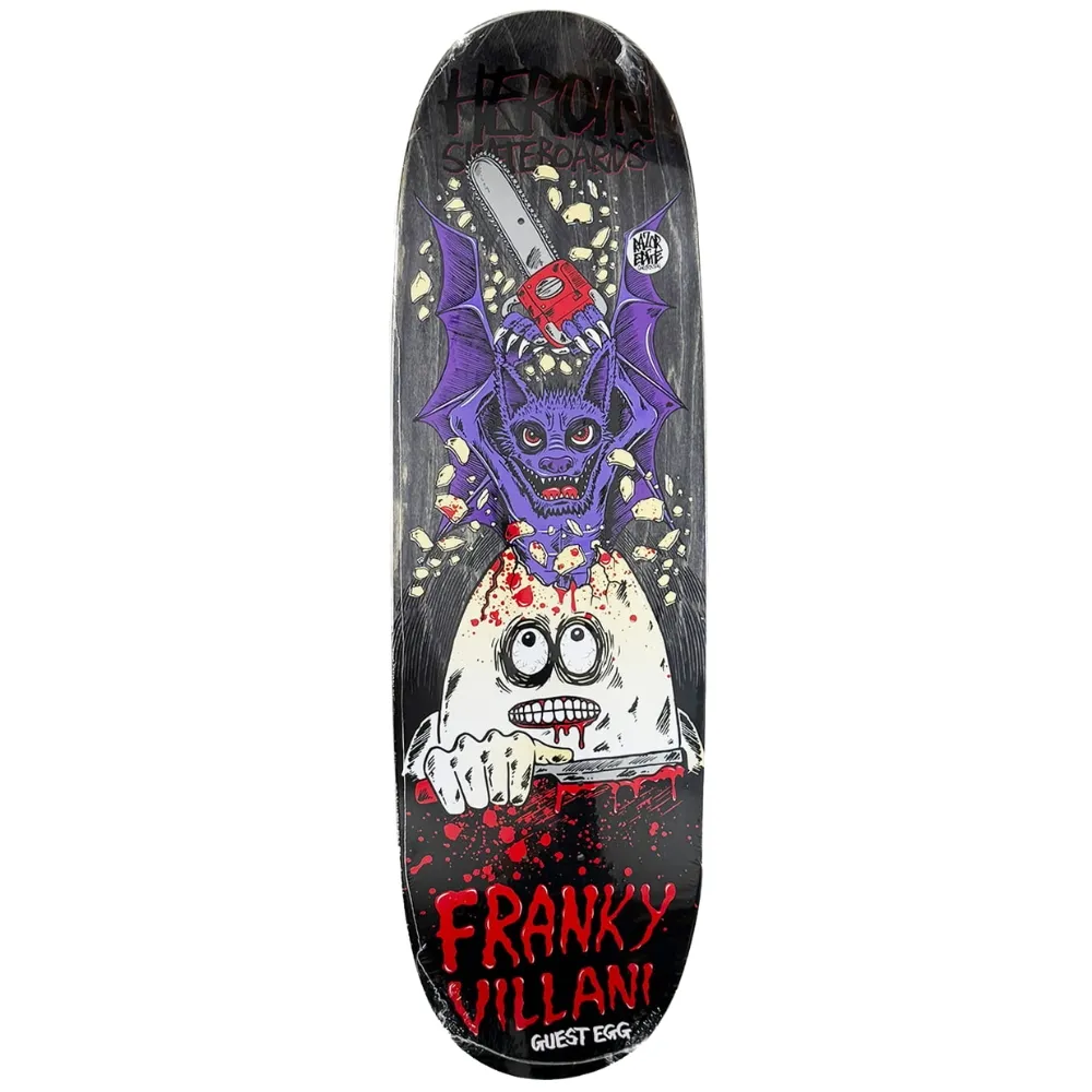 Heroin Franky Villani Guest Egg Black 9.5 Skateboard Deck