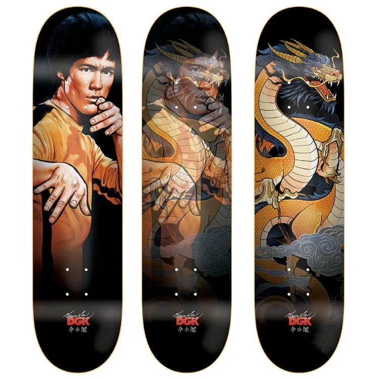 Dgk Bruce Lee Dragon Lenticular 8.25 Skateboard Deck