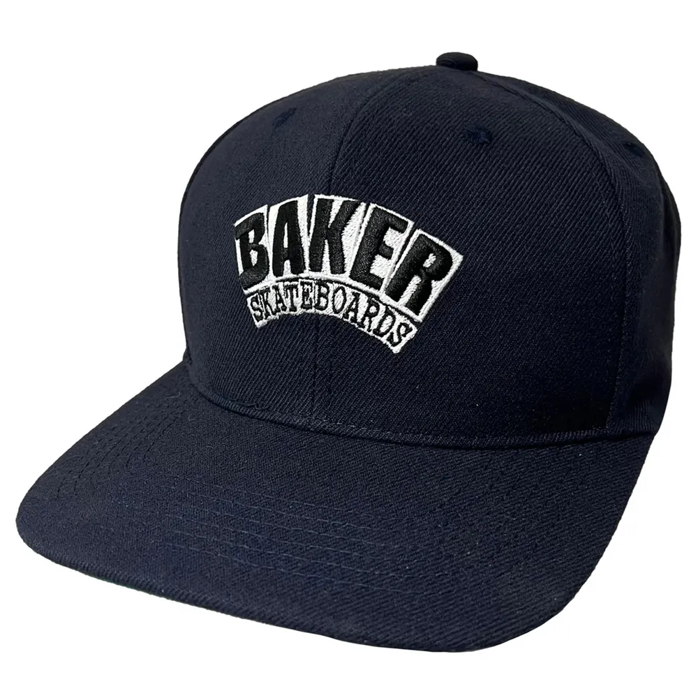 Baker Arch Logo Navy Snapback Hat