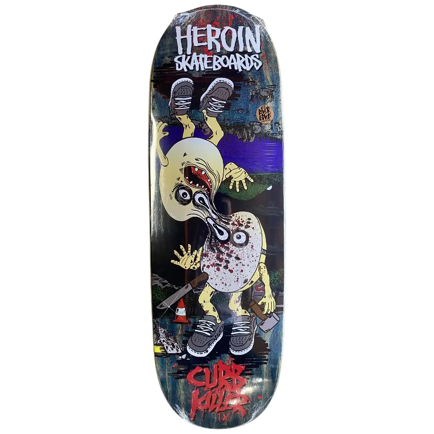 Heroin Curb Killer 9 Merged Dark Blue 10.0 Skateboard Deck