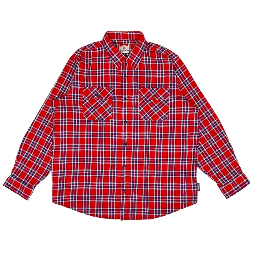 Deathwish Classic Red Blue Flannel [Size: L]