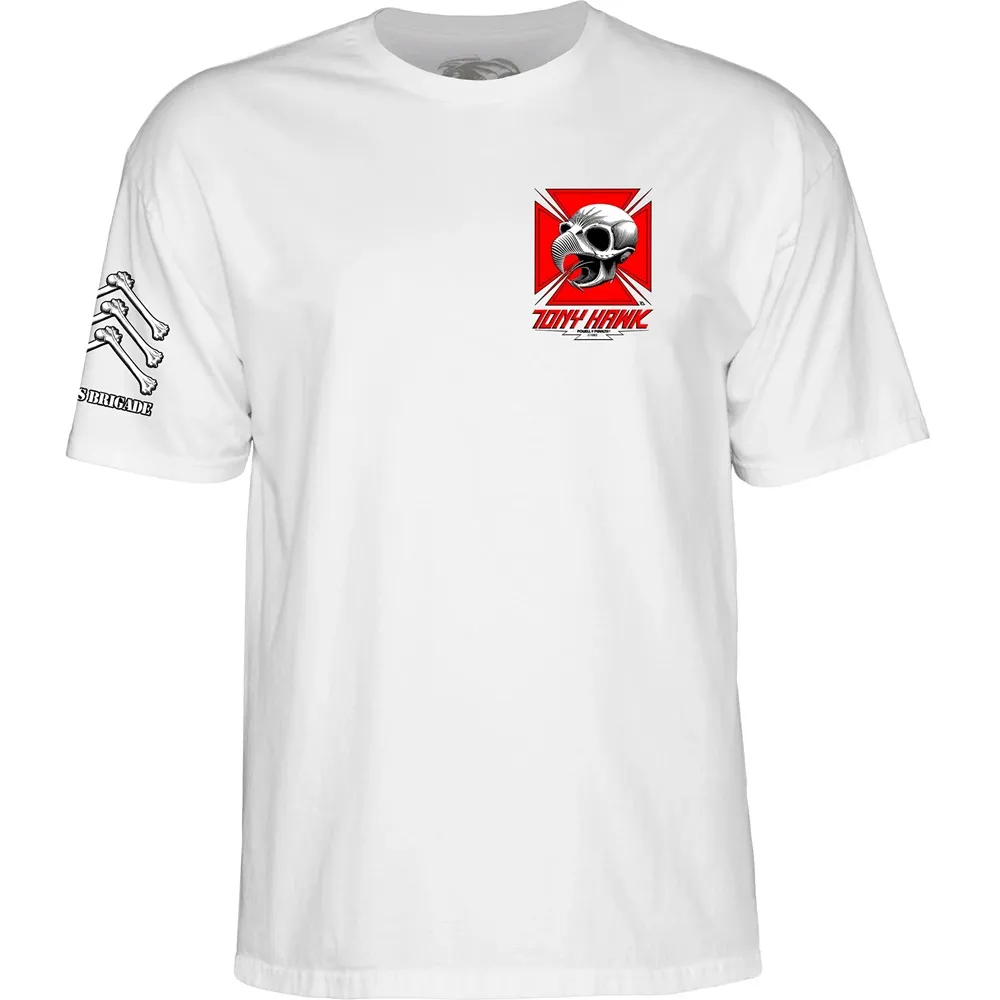 Powell Peralta Bones Brigade Hawk 17th Series White T-Shirt [Size: L]