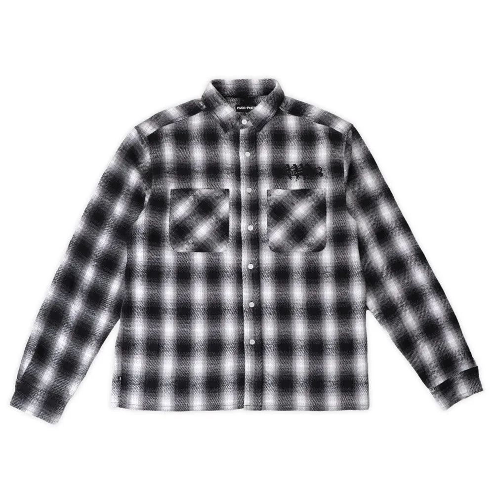 Passport Canoe Workers Grey Flannel Button Up Shirt [Size: M]