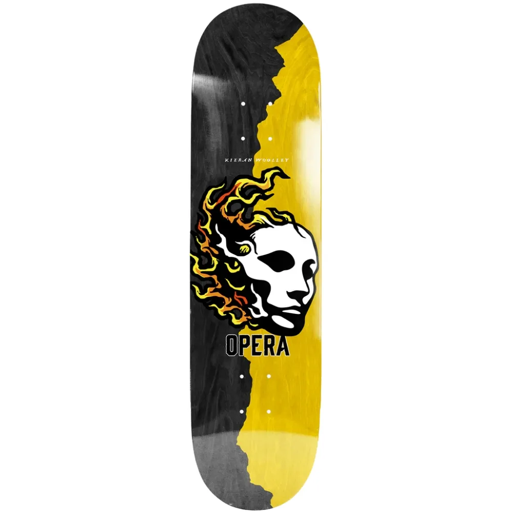 Opera Fire EX7 Kieran Woolley Black Yellow 9.0 Skateboard Deck