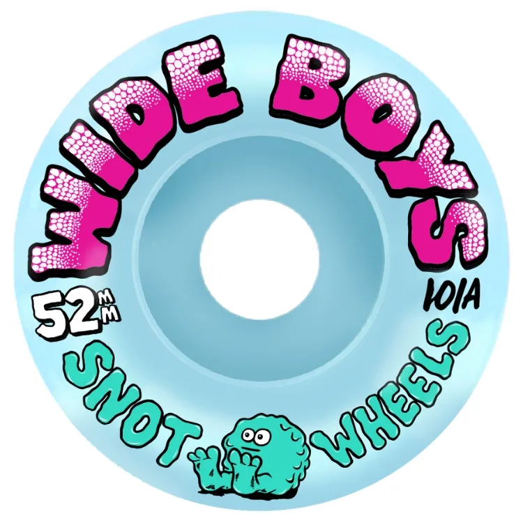 Snot Wheel Co Wide Boys Ice Blue 101A 52mm Skateboard Wheels