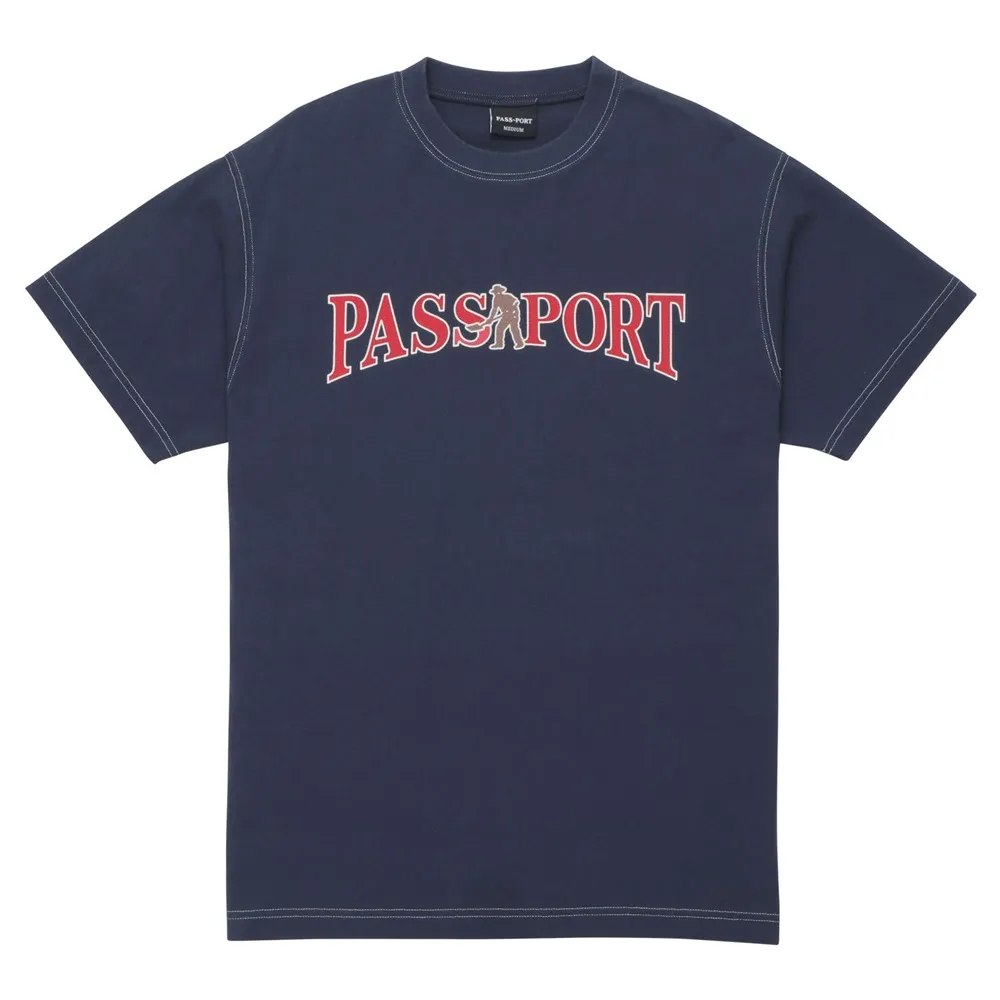 Passport Official Contrast Washed Navy T-shirt [Size: M]