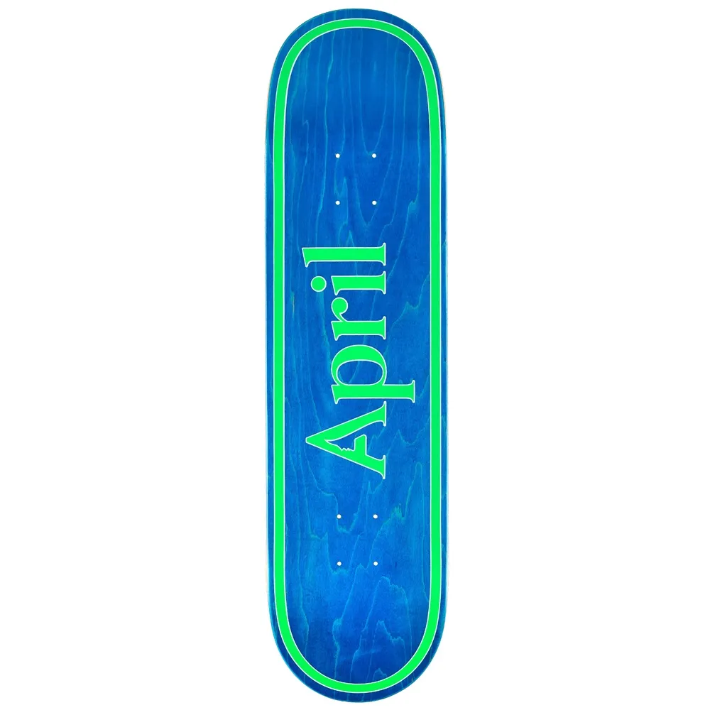 April OG Logo Blue Green 8.5 Skateboard Deck