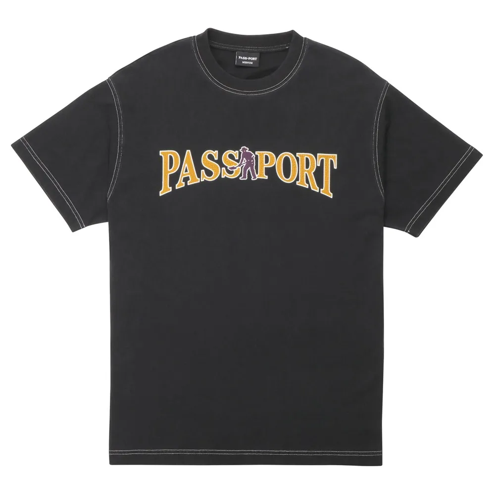 Passport Official Contrast Washed Black T-shirt [Size: M]