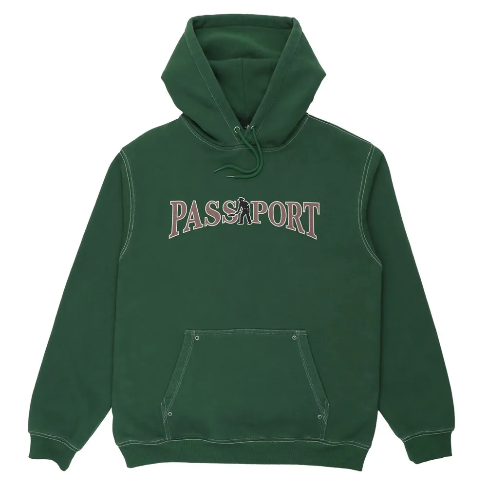 Passport Official Contrast Washed Green Hoodie [Size: L]