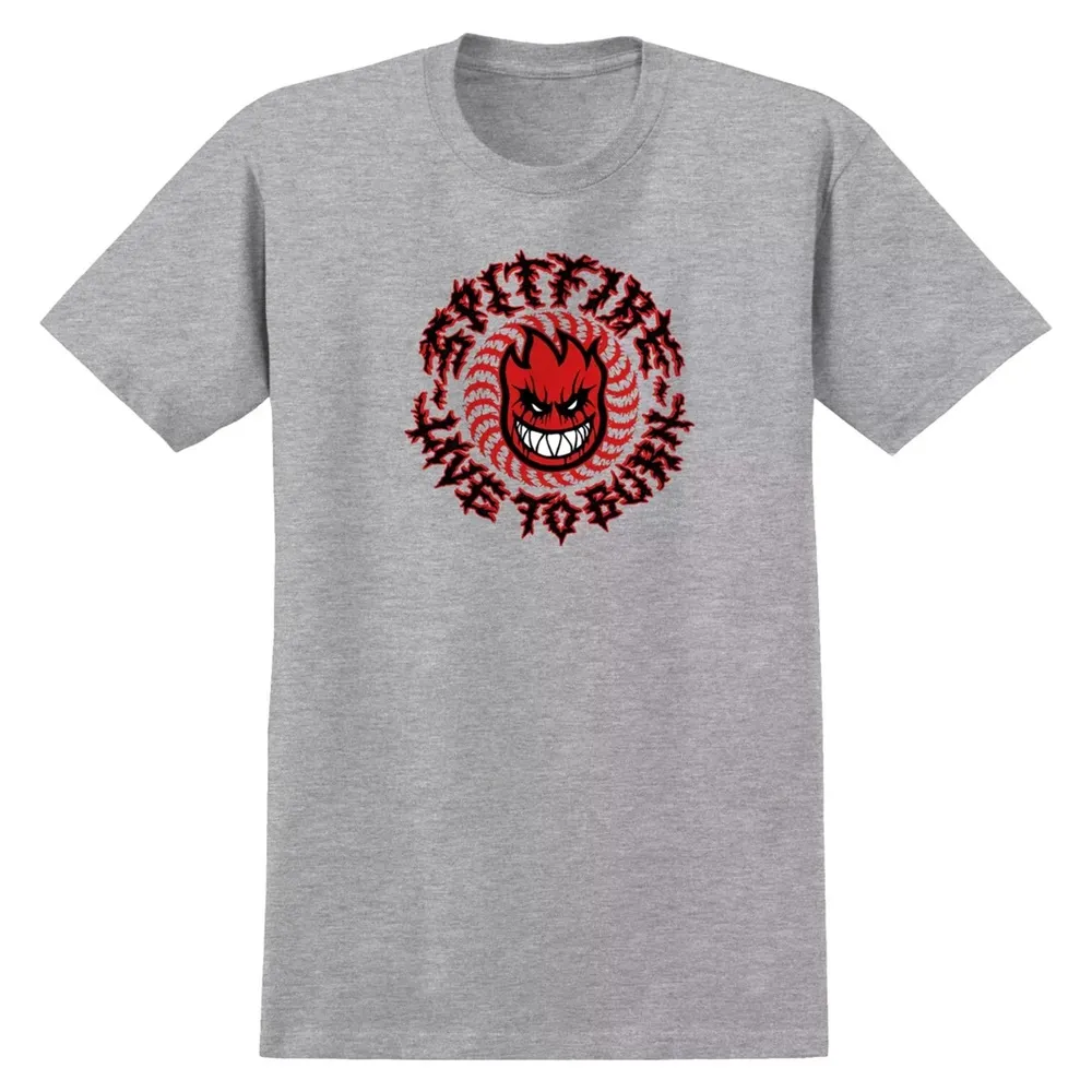 Spitfire Deathmask Classic Heather Grey T-Shirt [Size: S]