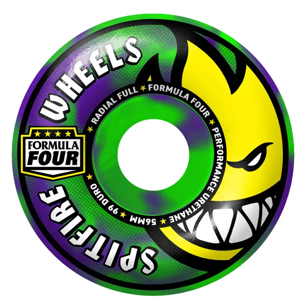 Spitfire Radial Full Green Purple F4 99D 56mm Skateboard Wheels
