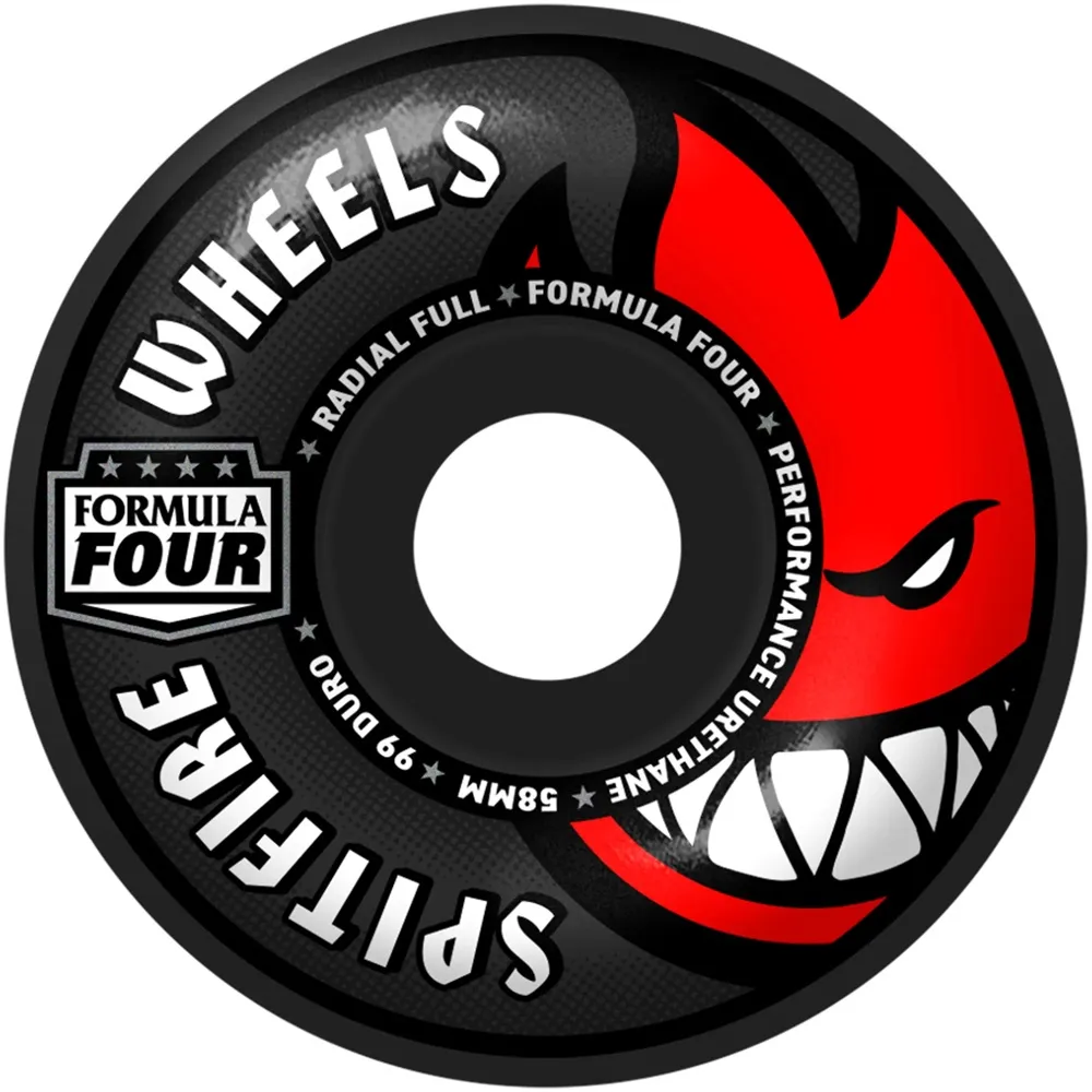 Spitfire Radial Full Black F4 99D 58mm Skateboard Wheels