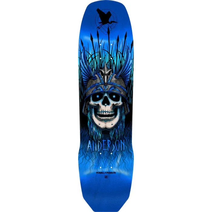 Powell Peralta Andy Anderson Heron Skull Blue Foil 8.45 Skateboard Deck
