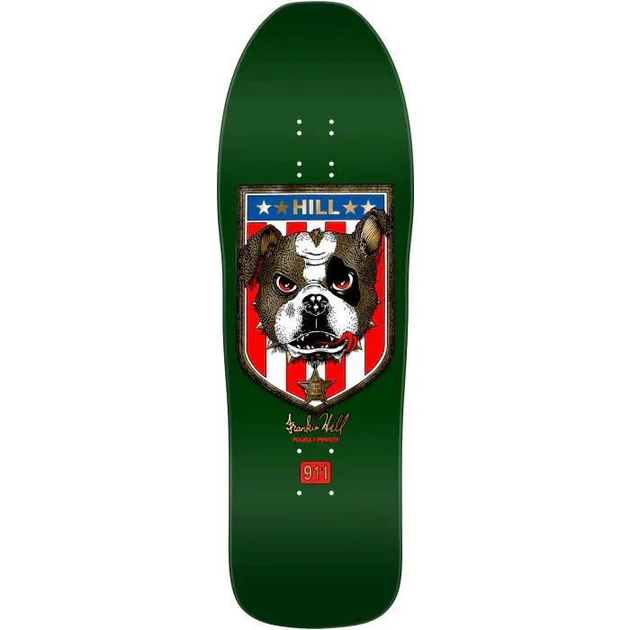 Powell Peralta Frankie Hill Bulldog Green Gold Foil 10.0 Skateboard Deck