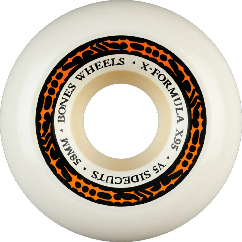 Bones X-Formula Orange Sidecut V5 95A 58mm Skateboard Wheels