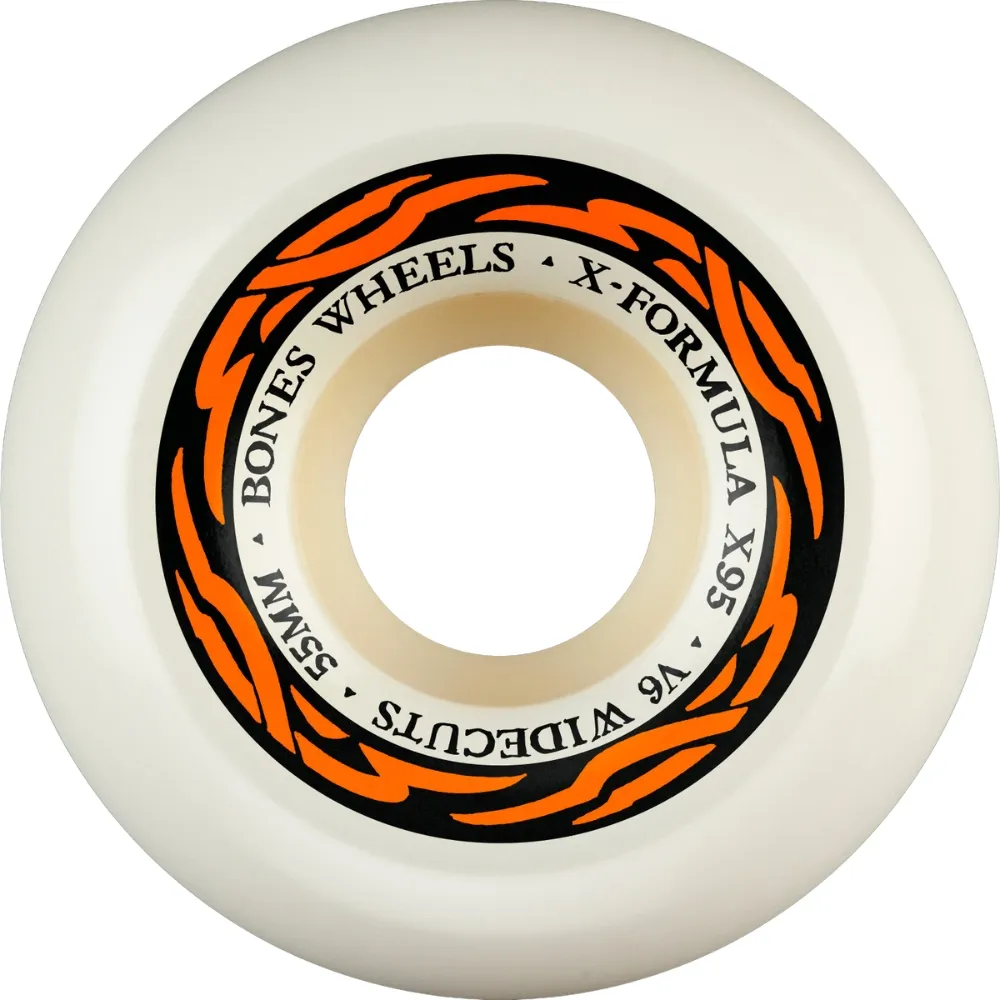 Bones X-Formula Orange Widecut V6 95A 55mm Skateboard Wheels