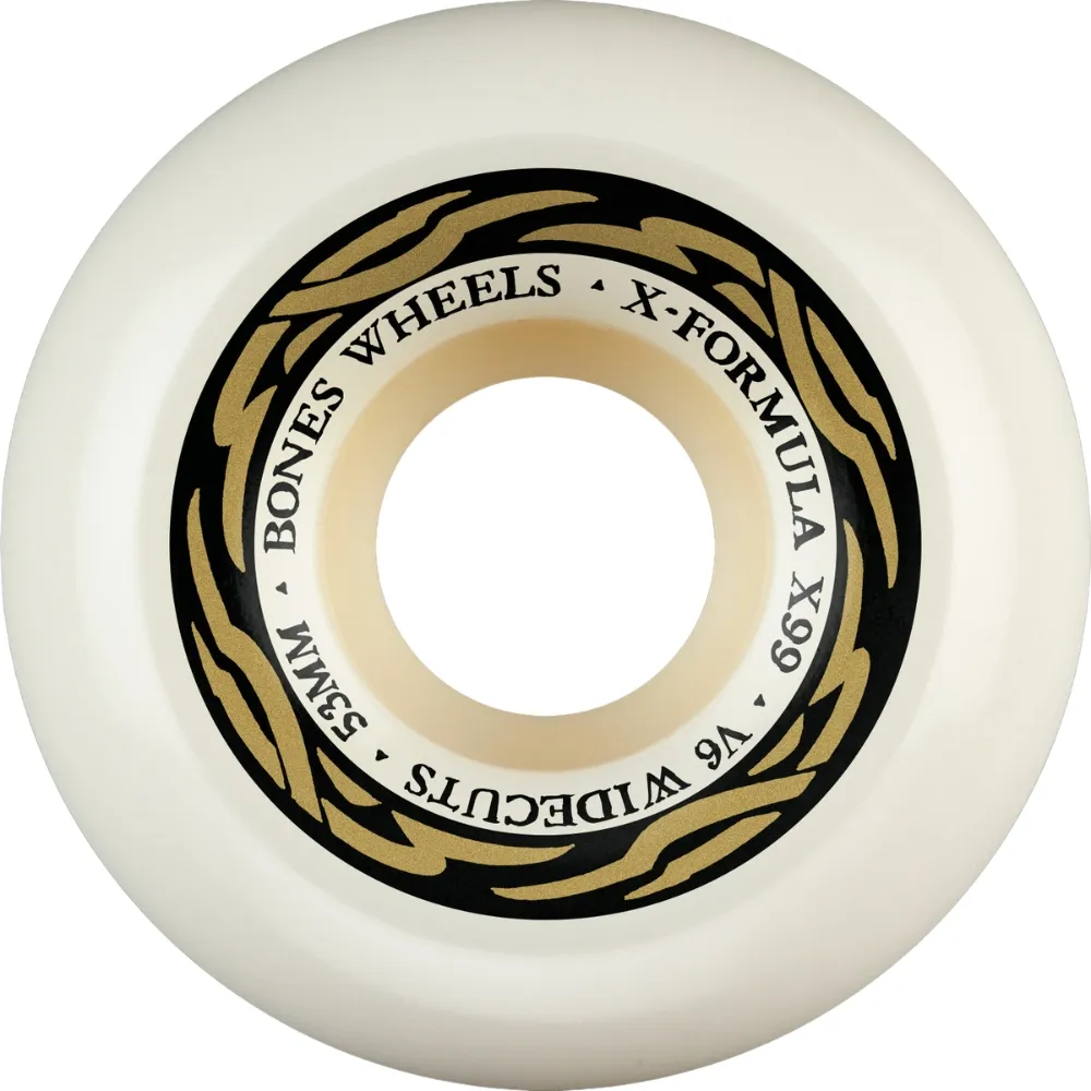 Bones X-Formula Gold Widecut V6 99A 53mm Skateboard Wheels