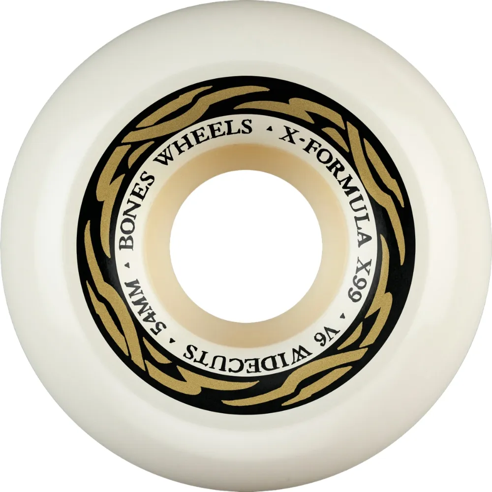 Bones X-Formula Gold Widecut V6 99A 54mm Skateboard Wheels