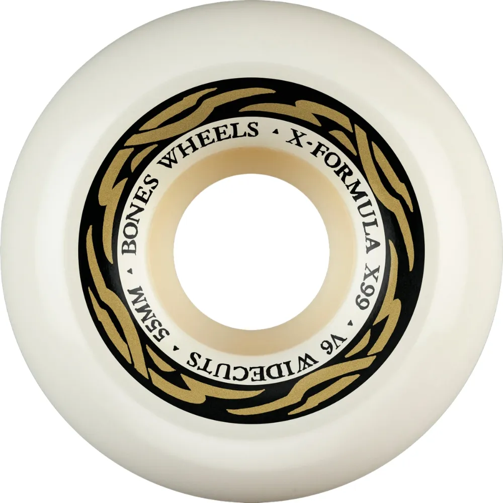 Bones X-Formula Gold Widecut V6 99A 55mm Skateboard Wheels