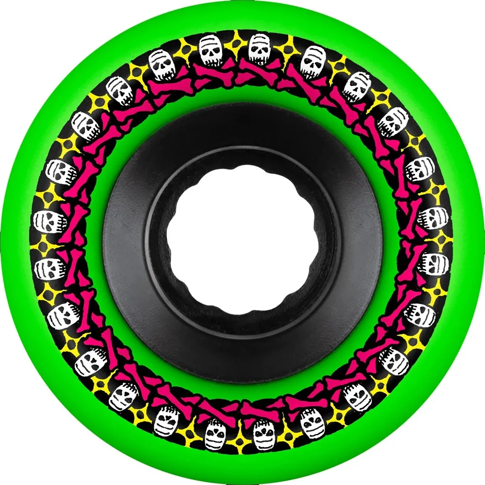 Bones Rough Riders Skulls Green ATF 80A 56mm Skateboard Wheels