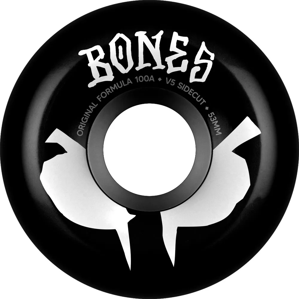 Bones OG 100's Black Sidecut V5 100A 53mm Skateboard Wheels