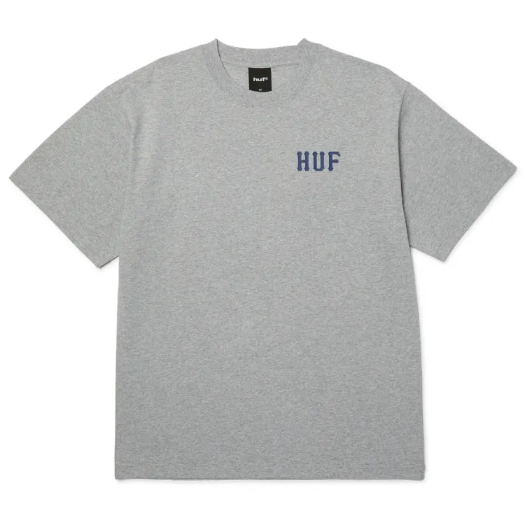 HUF Classic H Heather Grey Navy T-Shirt [Size: M]