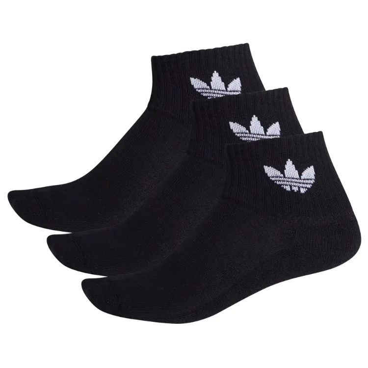 Adidas Mid Crew Black 3 Pair Socks [Size: L]