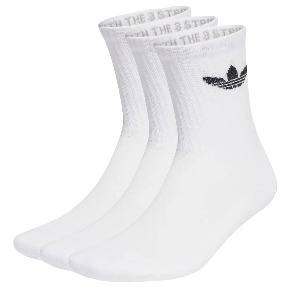 Adidas Trefoil Cushion Crew White 3 Pair Socks [Size: XL]