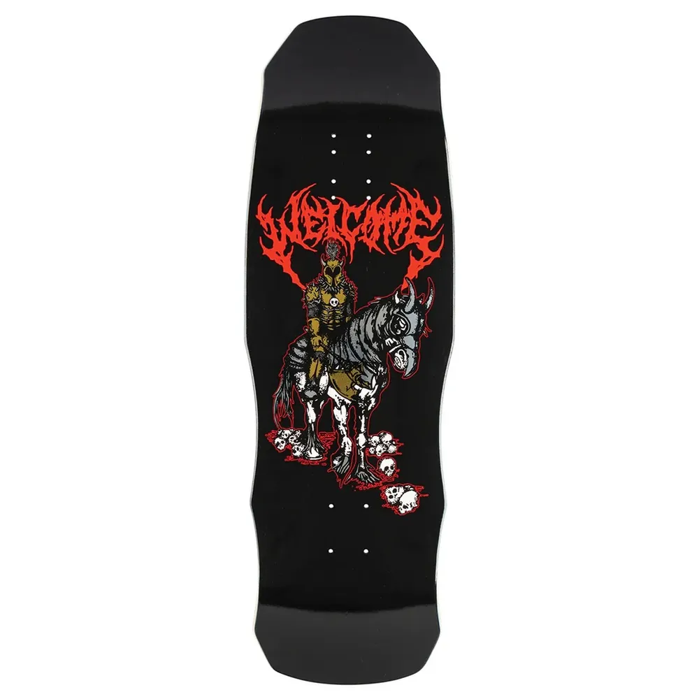 Welcome Rider On Dark Lord Black Gold Foil 9.75 Skateboard Deck