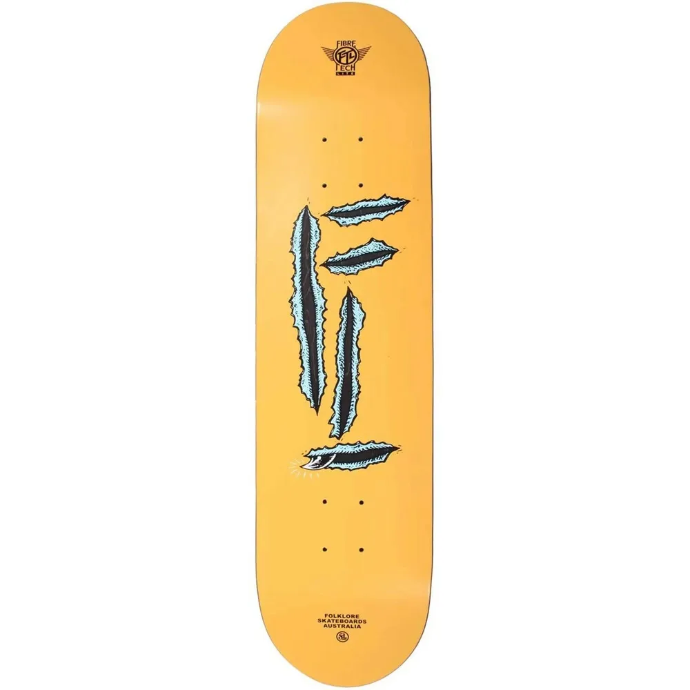 Folklore Fibre Tech Lite Rip Orange 8.5 Skateboard Deck