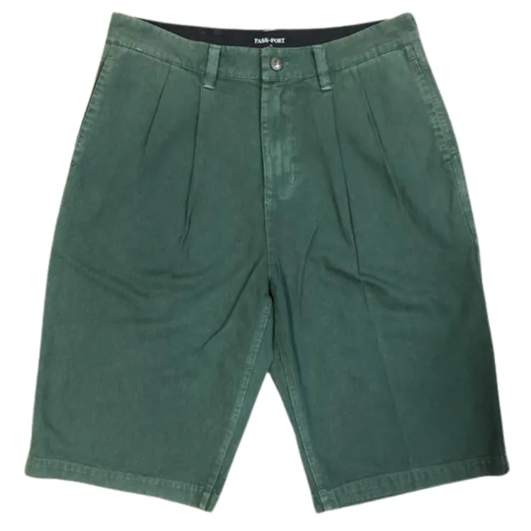 Passport Herringbone Leagues Club Hunter Green Sun Bleached Shorts [Size: 32]