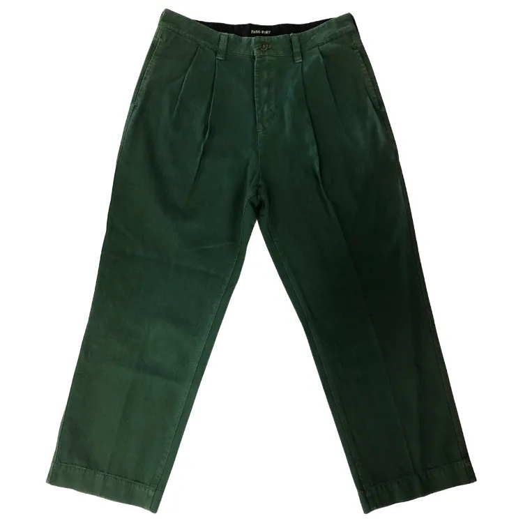 Passport Herringbone Leagues Club Hunter Green Sun Bleached Pants [Size: 32]