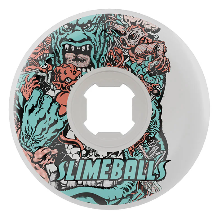 Slime Balls Rob Roskopp Five Reissue Full Combo White 97A 56mm Skateboard Wheels