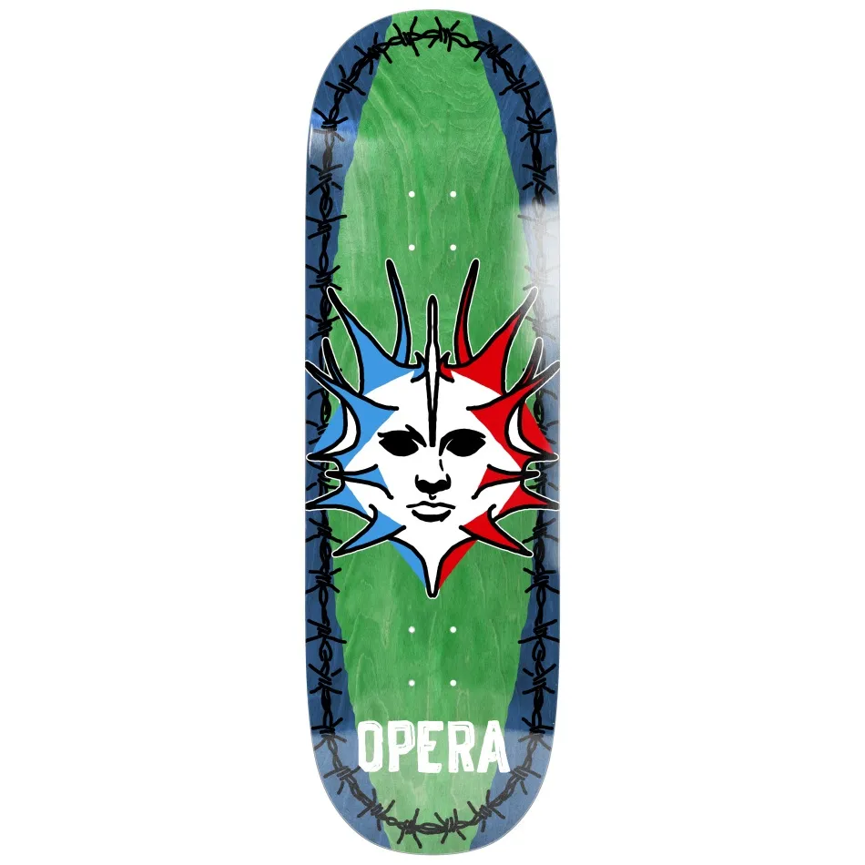 Opera Fatties Torn Spike EX7 Blue Green 10.0 Skateboard Deck