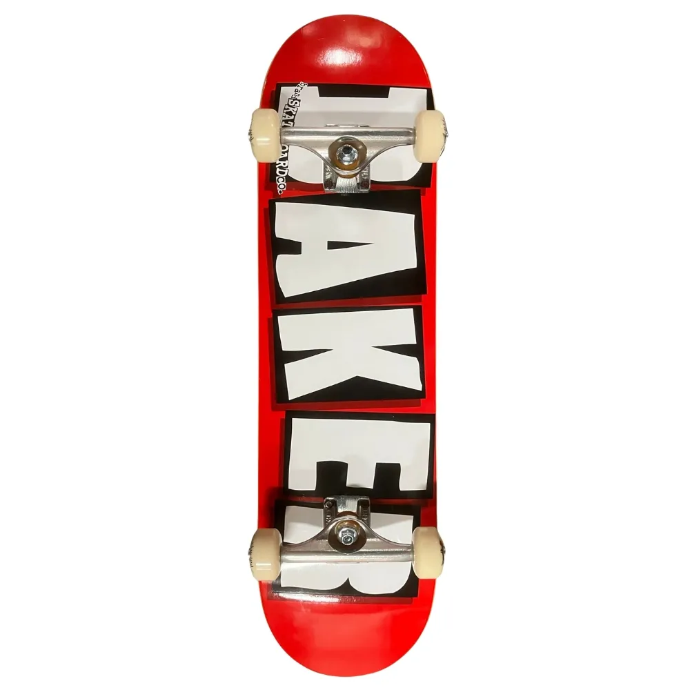 Kick Push Baker OG Logo White Red 8.25 Custom Complete Skateboard