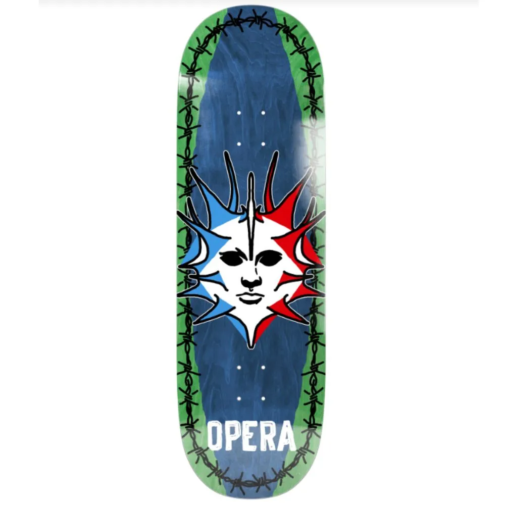 Opera Fatties Torn Spike EX7 Green Blue 10.0 Skateboard Deck