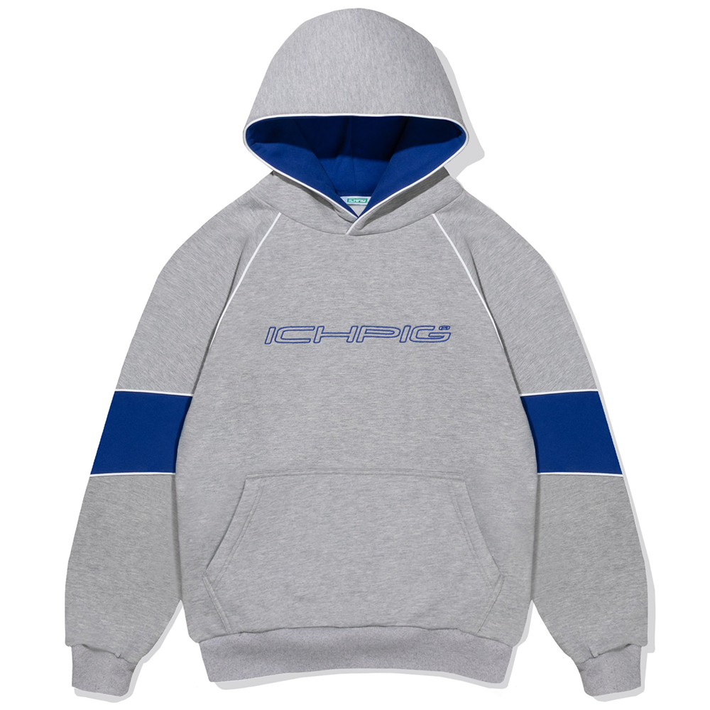Ichpig Sportsline Panel Grey Hoodie [Size: L]
