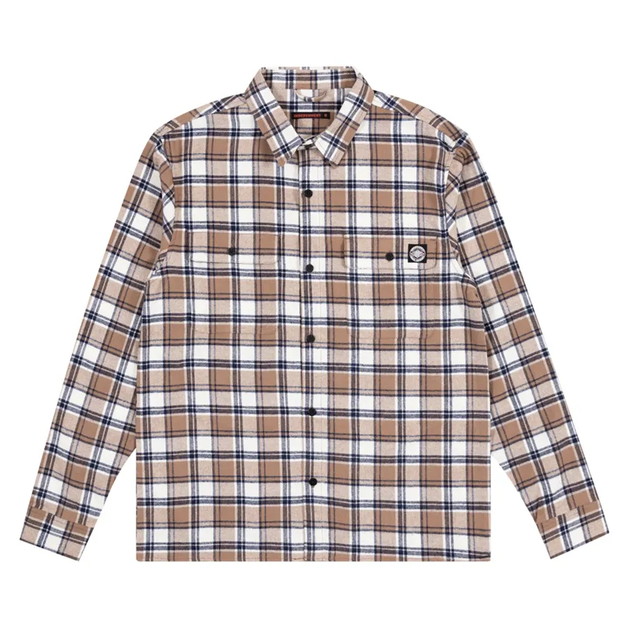 Independent BTG Cress Original Fit Ginger Plaid Long Sleeve Flannel [Size: L]