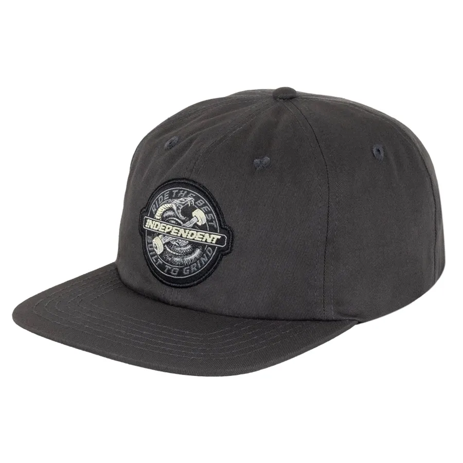 Independent Speed Snake 6 Panel Vintage Black Strapback Hat