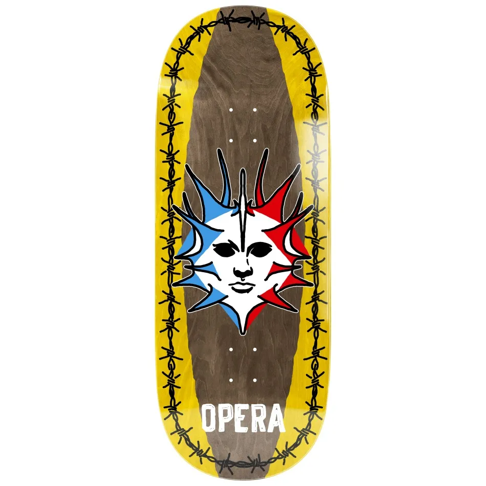 Opera Fatties Torn Spike EX7 Yellow Brown 12.0 Skateboard Deck