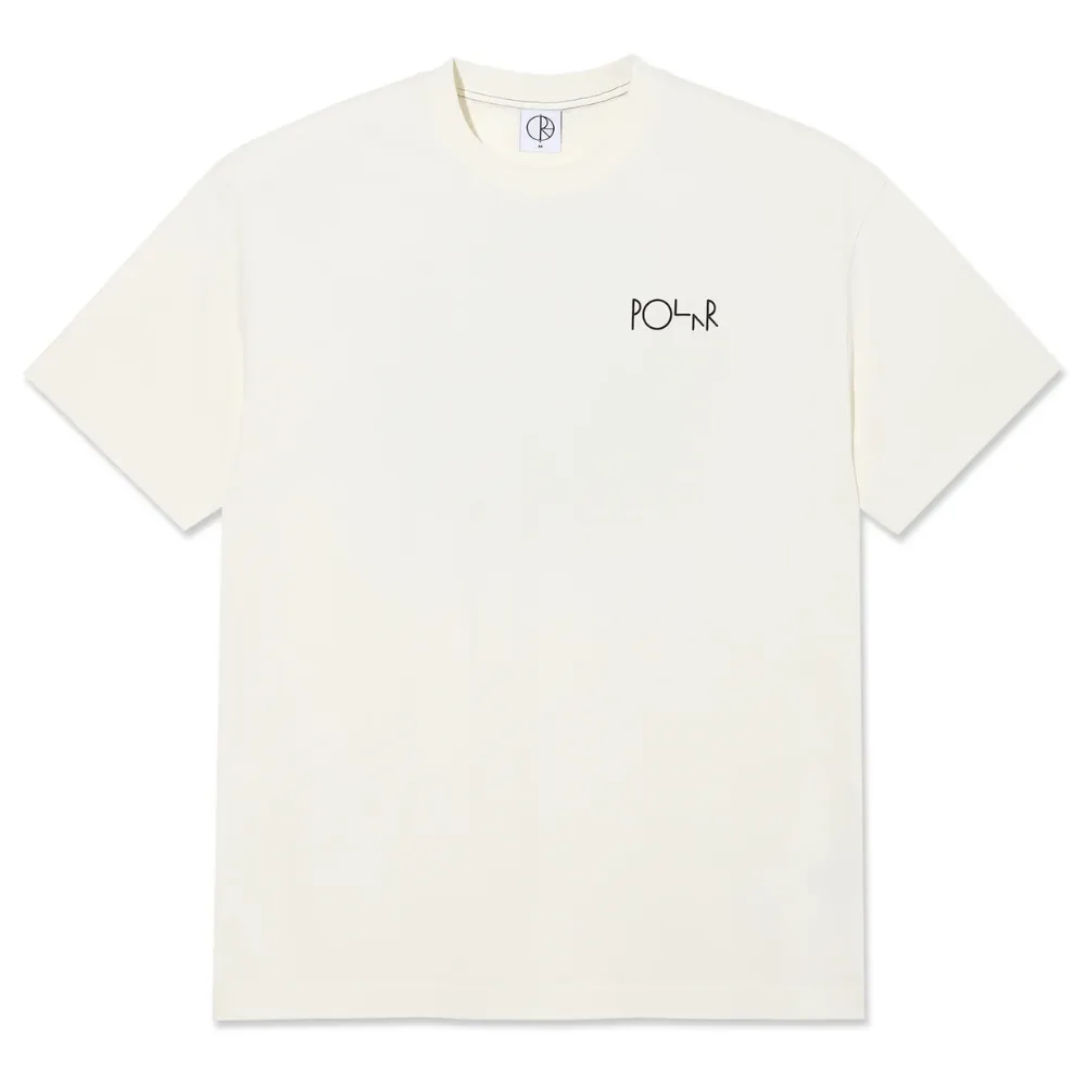 Polar Skate Co Contrast Fill Logo Ivory Black T-Shirt [Size: L]