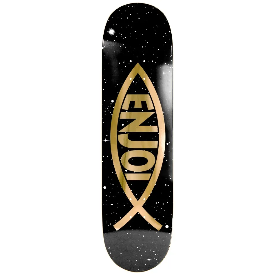 Enjoi Fish Logo R7 Black Gold 8.25 Skateboard Deck