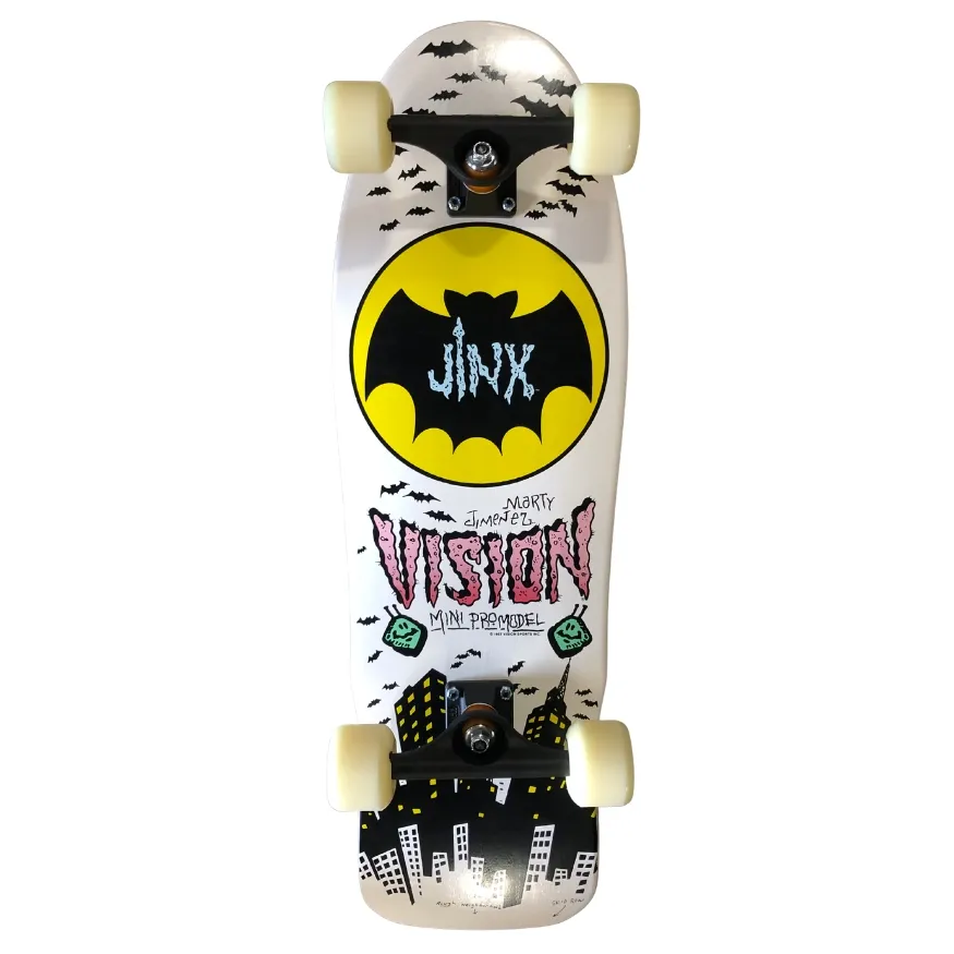 Kick Push Vision Jinx Mini White 9.5 Custom Complete Skateboard